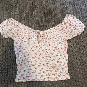 Off the shoulder flower top